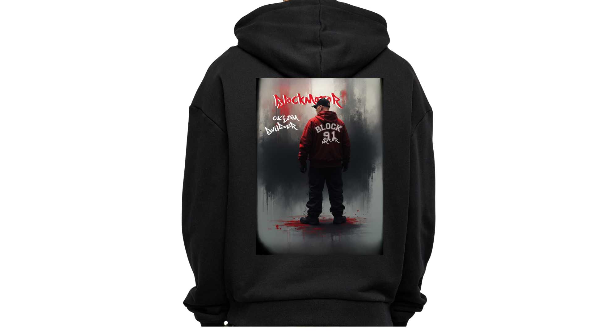 HOODIE MAN OF BLOCK 91 Hoodie MAN OF BLOCK91 Noir – Image 1