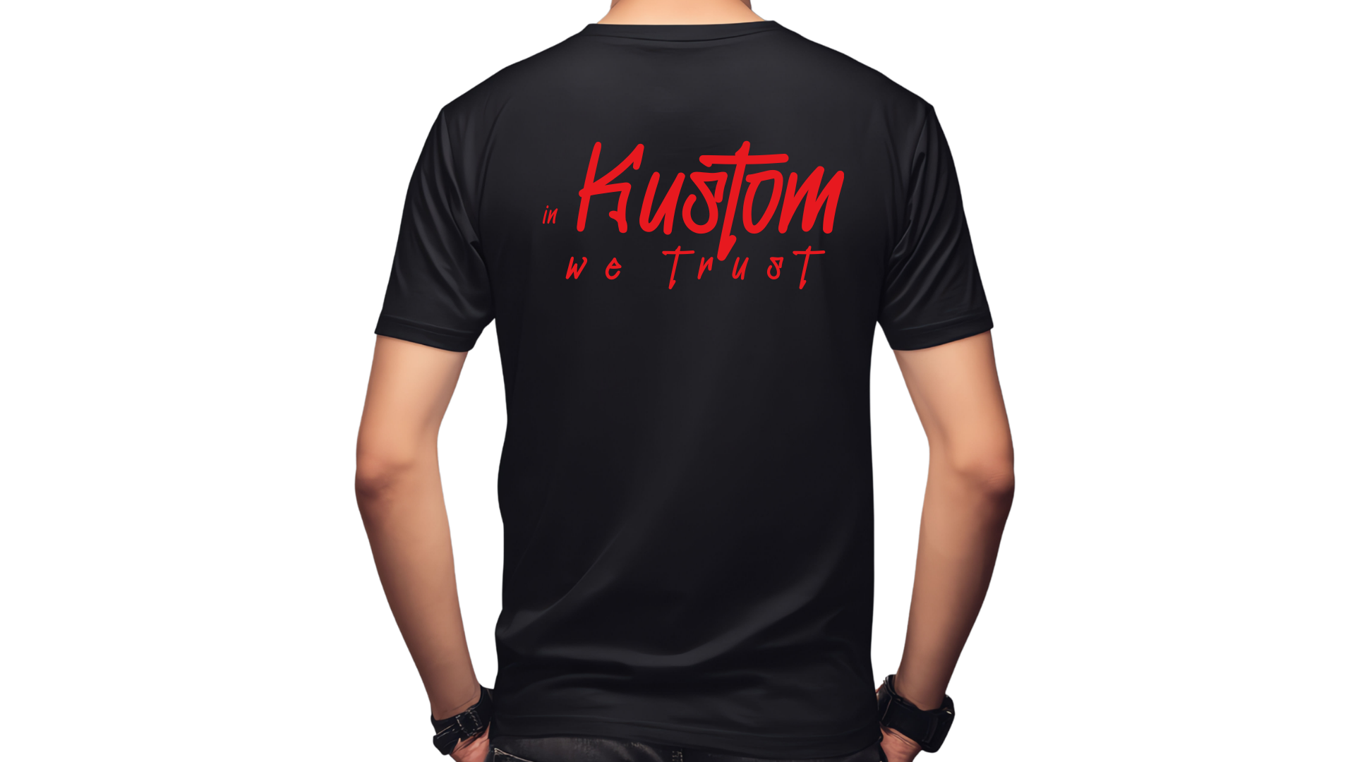 35 T-Shirt In Kustom We Trust Rouge Noir – Image 1